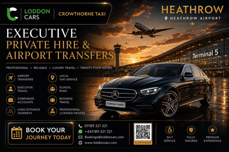 Executive Mercedes providing Crowthorne Taxi service by Loddon Cars