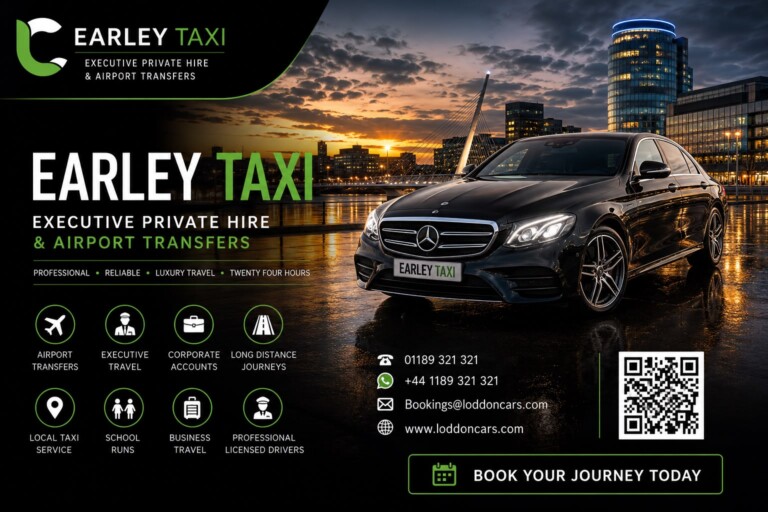 Executive Heathrow Airport transfer from Earley by Loddon Cars.