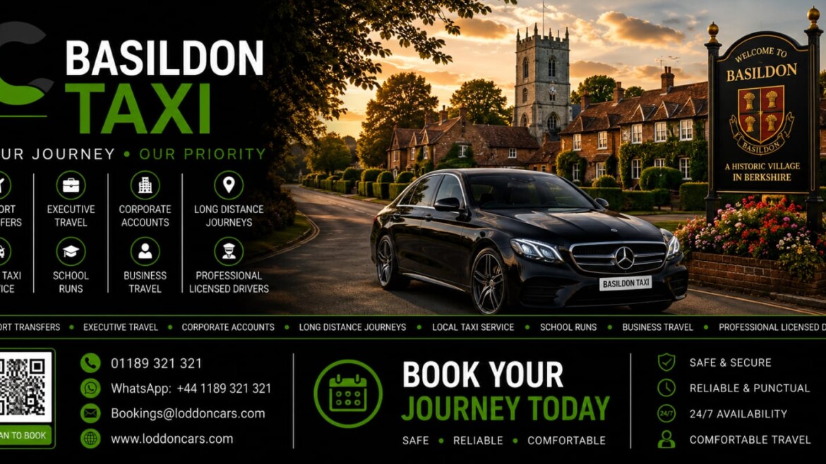 Loddon Cars executive vehicle near Basildon Park and Berkshire countryside