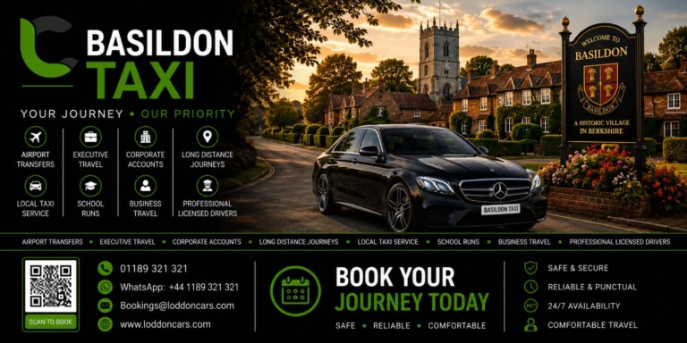 Loddon Cars executive vehicle near Basildon Park and Berkshire countryside