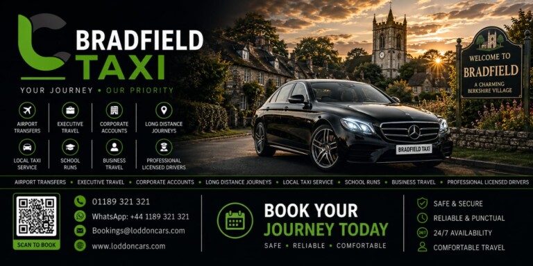 Luxury Loddon Cars executive vehicle in Bradfield countryside