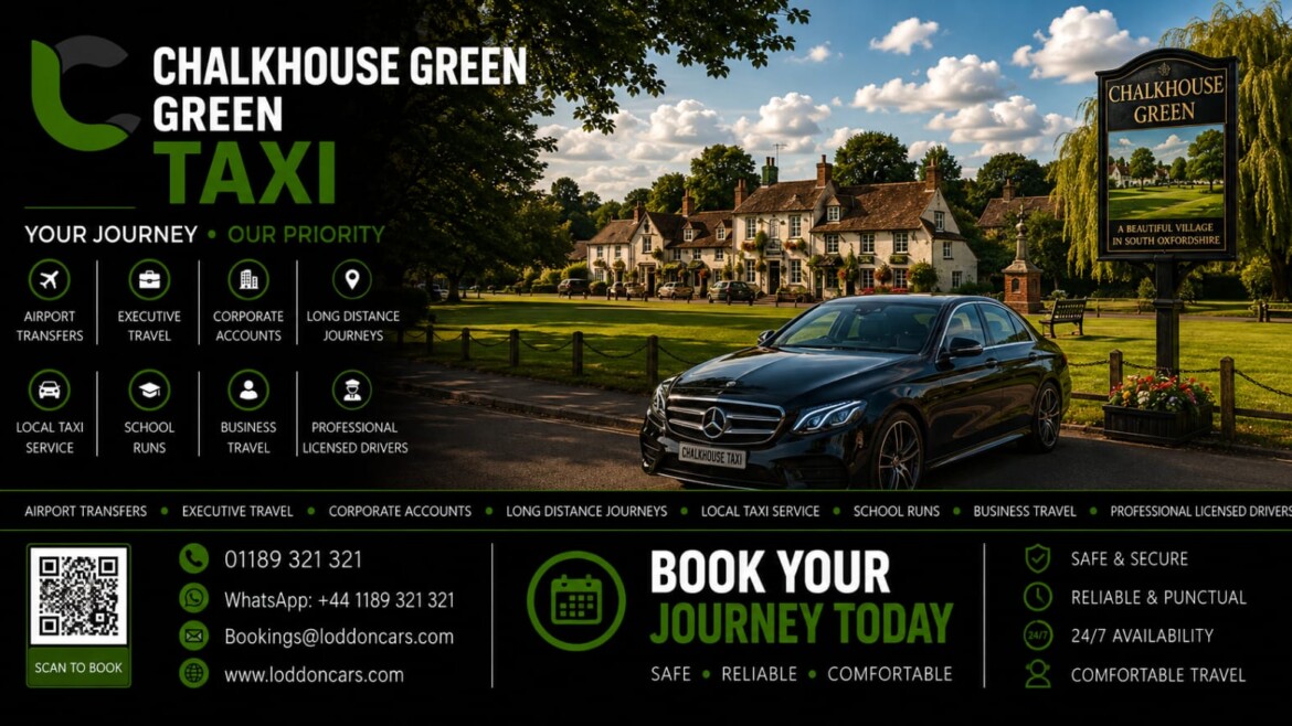 Loddon Cars executive vehicle driving through Chalkhouse Green countryside