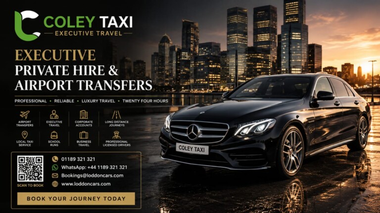 Luxury Loddon Cars vehicle in Coley Reading with local residential surroundings