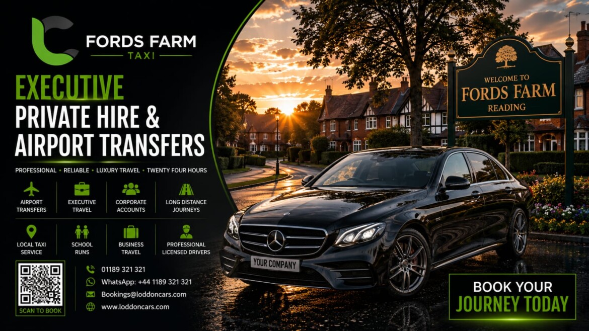 Loddon Cars vehicle travelling through Fords Farm in West Reading