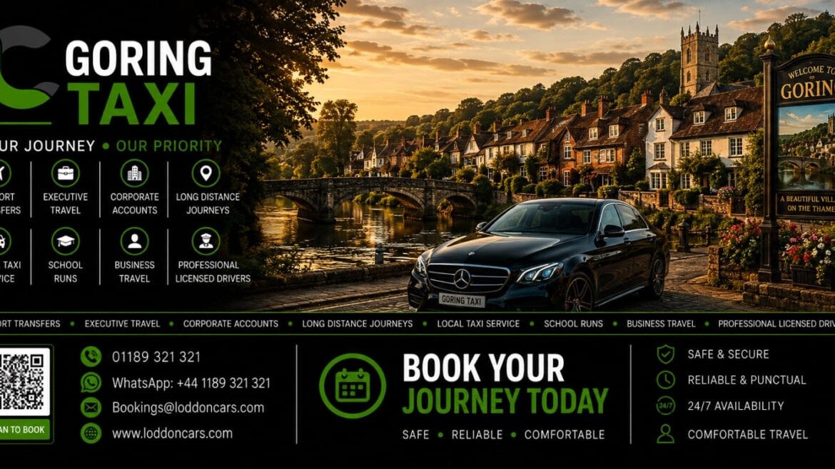 Executive Loddon Cars vehicle beside the River Thames in Goring