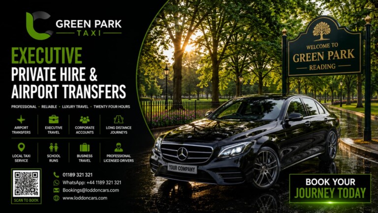 Loddon Cars executive vehicle outside Green Park Business Park