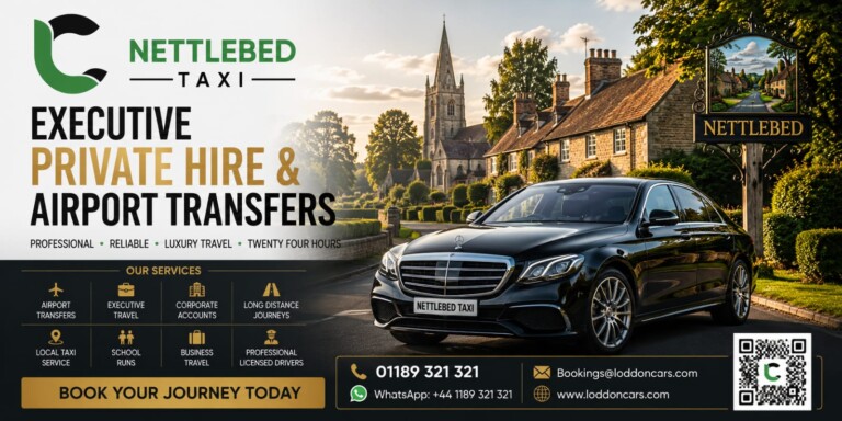 Loddon Cars executive vehicle travelling through Nettlebed village