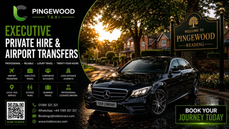 Loddon Cars vehicle travelling through the countryside near Pingewood