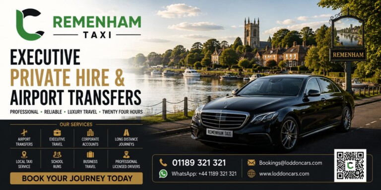 Loddon Cars executive vehicle near the River Thames in Remenham