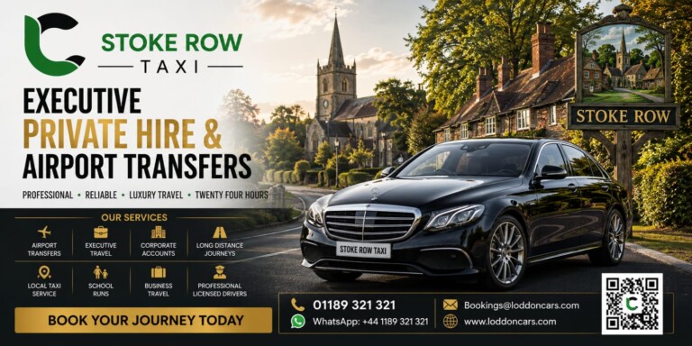 Loddon Cars executive vehicle travelling through Stoke Row village