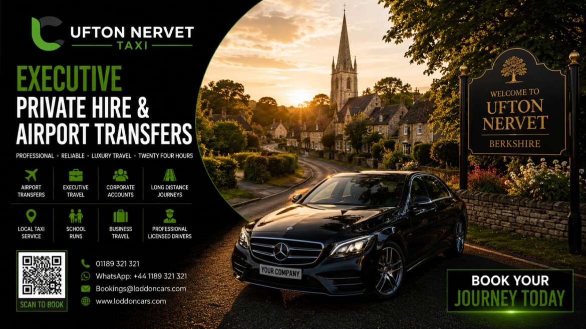 Loddon Cars executive vehicle travelling through Ufton Nervet village